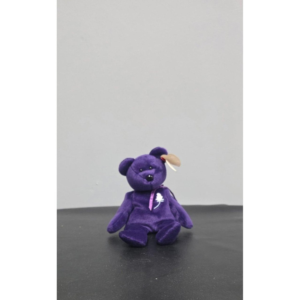 Ty Beanie Baby "Princess" Bear – Purple Princess Diana Memorial Bear – Original
